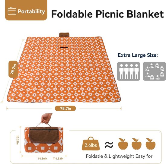 Cubierta de picnic impermeable de picnic 200x200 cm de aislamiento de