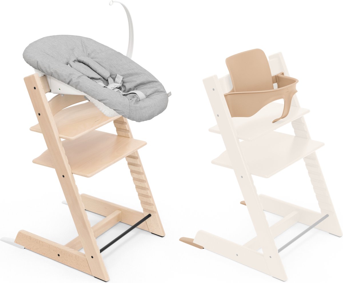 Stokke Tripp Trapp-kinderstoel, naturel (inclusief stoel en babyset2) met newbornset - veilig, verstelbaar, ergonomisch ontwerp