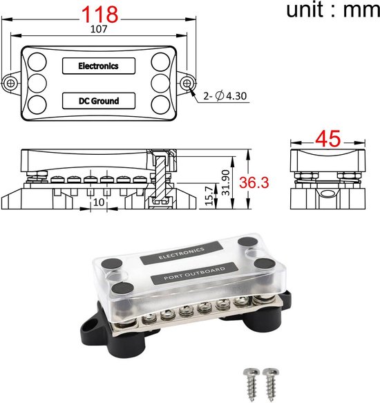 Een-Out Vier Auto Junction Box Distributie Blokken... – Vicedeal