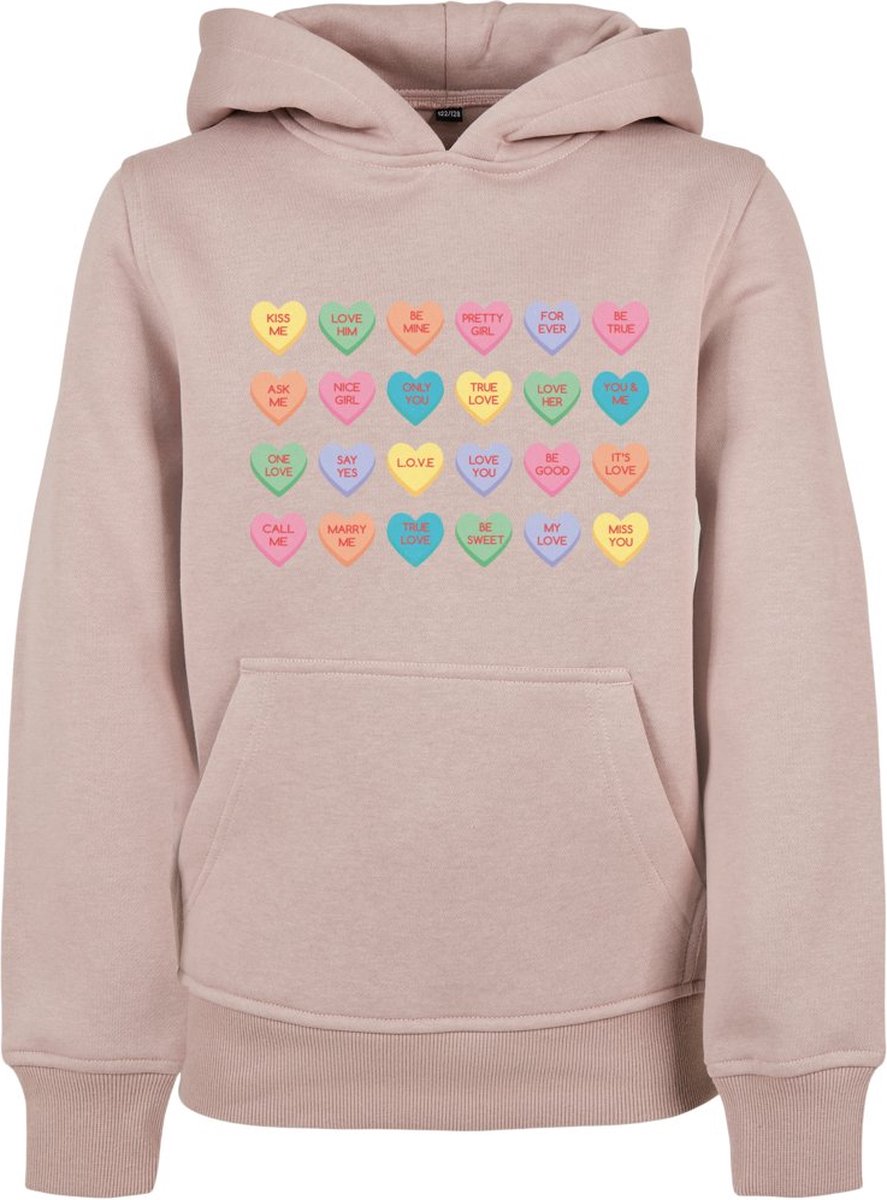 Mister Tee Sweet Heart Candy Cropped Kinder hoodie/trui Kids 146/152 Roze
