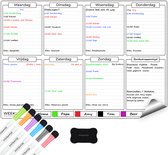 Systemyze Weekplanner Whiteboard – Magnetisch Planbord – Magnetische Maandplanner – Inclusief Markers & Wisser – A3 Formaat