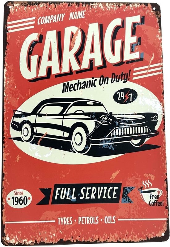 ALREAR Panneau vintage en métal pour chambre de garçon, décoration murale de garage pour homme, 20,3 x 30,5 cm