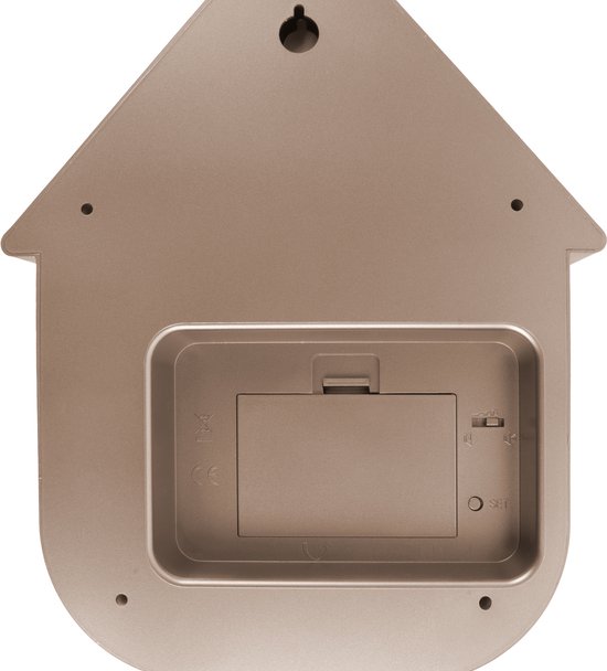 Horloge Murale Moderne Cuckoo En ABS Métallisé Or Rose - Design Élégant Et Silencieux