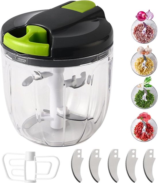 Roestvrijstalen Handmatige Voedselhakker Voor De Keuken Makkelijk Schoon Te Maken Handmatige Groentehakker Vaatwasmachinebestendig Hakmolen Voor Knoflook Noten En Salades