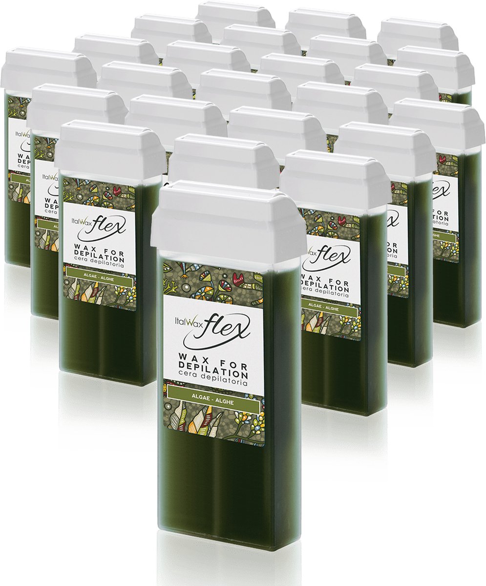 ItalWax Flex Waxpatroon Algen Verdeelbox - 24 stuks - Wax Cartridge voor Gladde Huid - Perfect voor Thuisgebruik