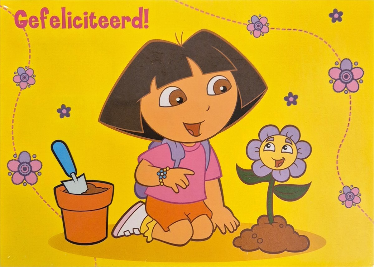 Wenskaart 18 stuks - Dora - Gefeliciteerd!