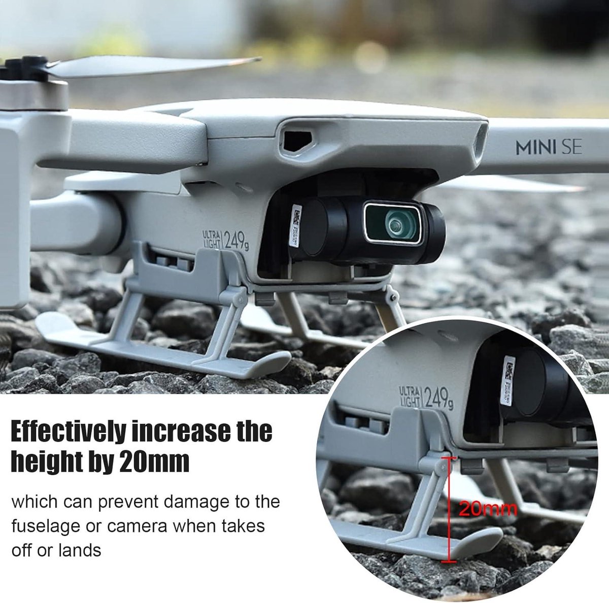 Opvouwbare landingswagen grijs voor DJI Mavic Mini/2/SE drone met geavanceerde landingsgereedschap. – foto 4