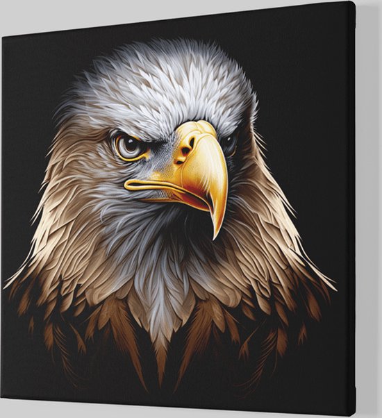 Vierkant Canvas Schilderij - Roofvogel - Adelaar - 60x60x2 cm