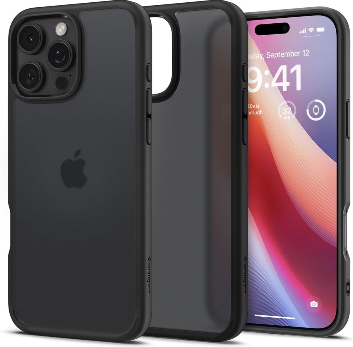 Spigen Geschikt voor Apple iPhone 16 Pro Max - Ultra Hybrid - Back Cover Hoesje - Frost Black