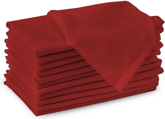 Encasa Homes Solid Color Dining Table Napkins - Set of 12 - Washable, Square, 100% Cotton - For Family Dinners & Outdoor Parties and Daily Use (43 x