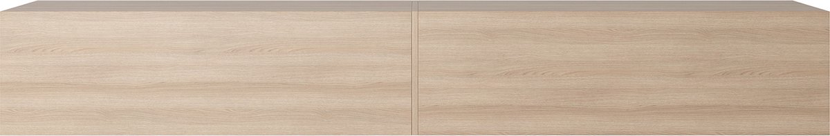 Selsey Bisira – Zwevend tv-meubel met 2 deuren en legplanken, eiken Lindberg, 200 cm Eikenlook