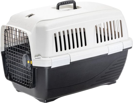 Ferplast Reismand Clipper 1 - Kattenvervoersbox - 50x33x32 cm Wit Zwart - Noorse Boskat - Pets Place