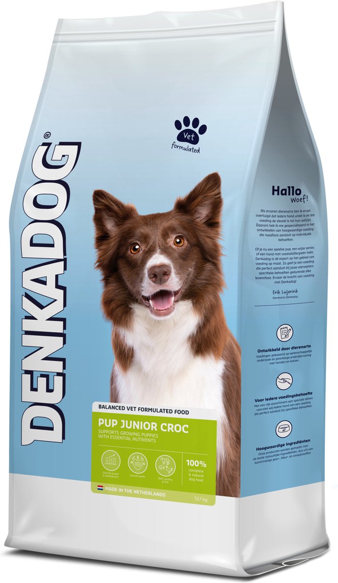 Denkadog Pup Junior Croc hondenvoer 12,5 kg