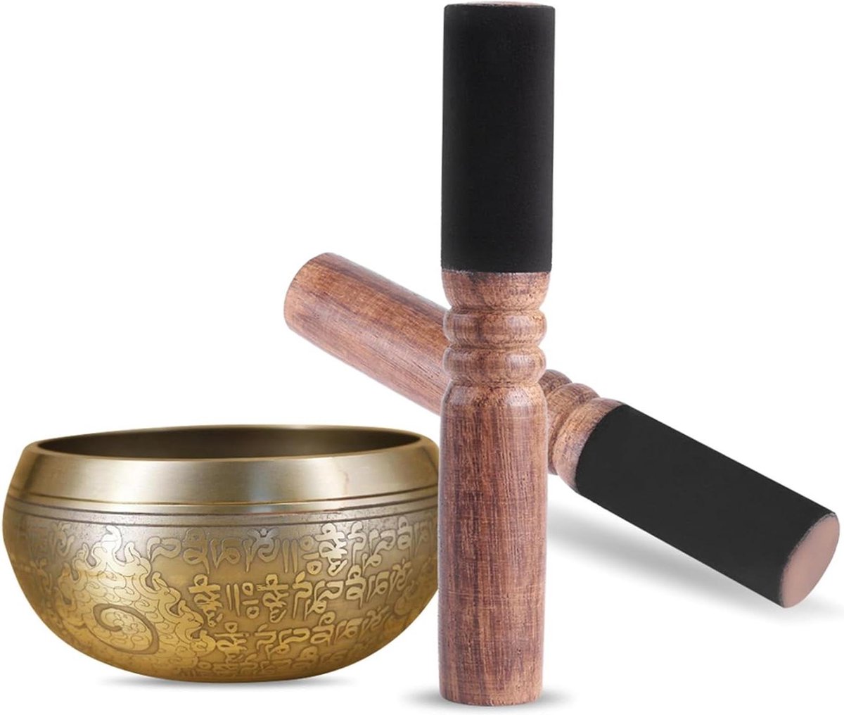 Premium Perzikhouten Handgemaakte Tibetaans Boeddhisme Klankschaal Mallet Leer 098 Inch - Voor Klankschalen, Gongs en Meer
