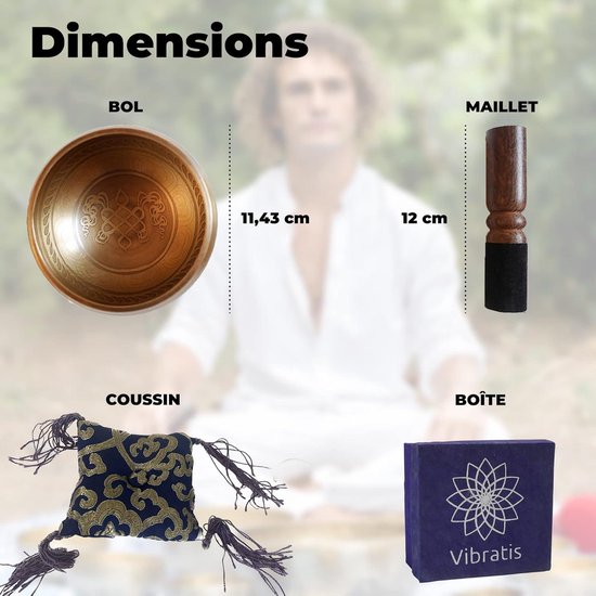 Ambachtelijke Tibetaanse Klankschaal van Brons - Gemaakt in Nepal - Inclusief Kussen en Hamer - Ideale Meditatie Healing - E-book PDF van Forever&Zen — afbeelding 3