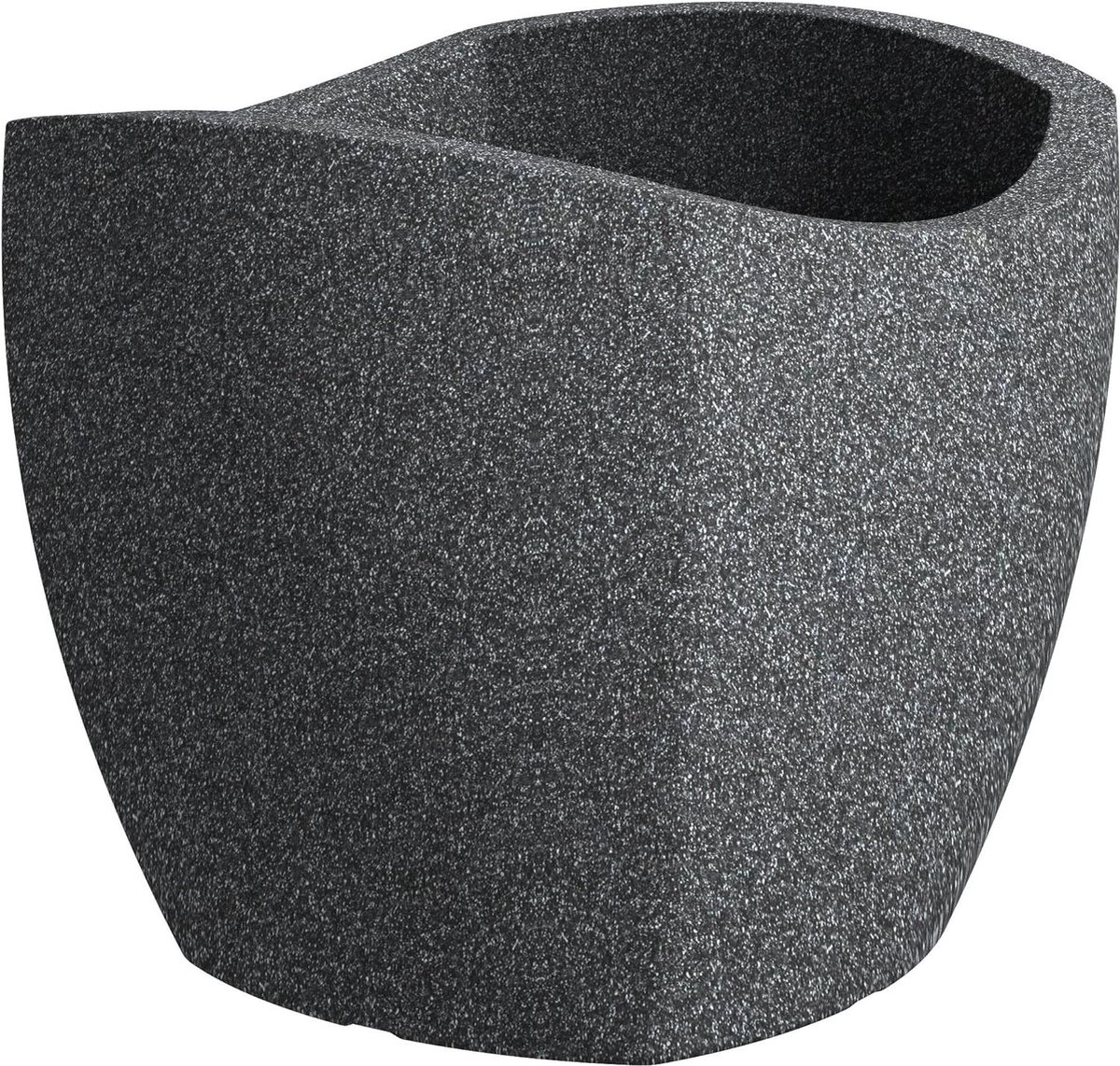 Wave Globe Cubo kunststof plantenbak zwart-graniet 40 cm diameter 355 cm hoog 31 liter - buitenpot voor tuin.
