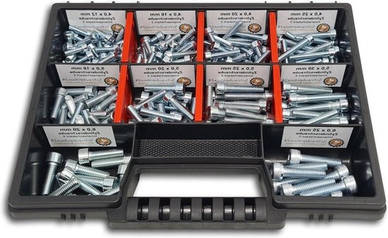 Cylinder head screws assortment M4-M5-M6 // 8 mm - 40 mm 375 pcs. Screw box DIN 912/ISO4762 bolts full thread machine screws screw screw cylinder head