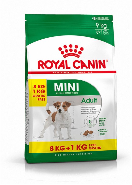 Royal Canin Mini Adult - Hondenvoer - 8+1 kg Bonusbag