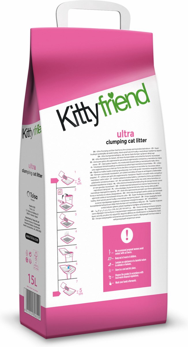Kittyfriend Ultra Clumping - Kattenbakvulling - 15 l — cadeau in Cadeau-ideeën - foto 2