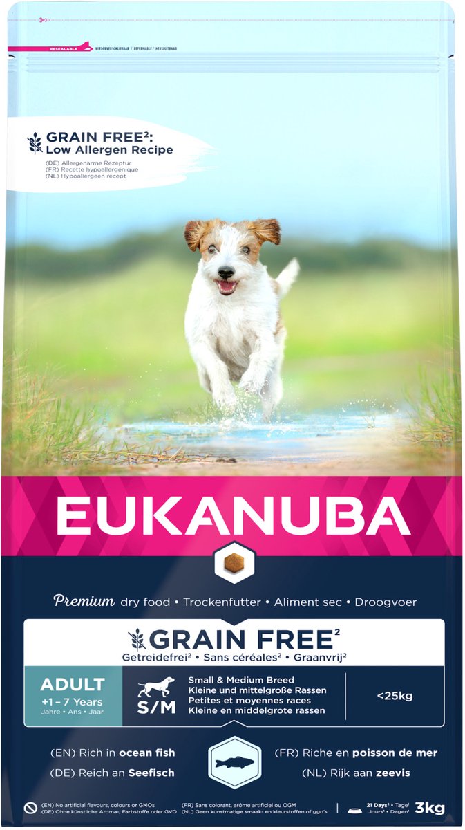 Eukanuba Eukanuba Adult Small Medium Grain Free Zeevis - Hondenvoer - 3 kg