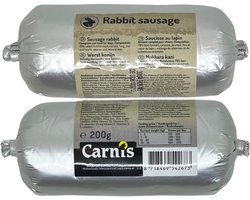 Carnis gestoomde vleesworst 100% Konijn 200gr