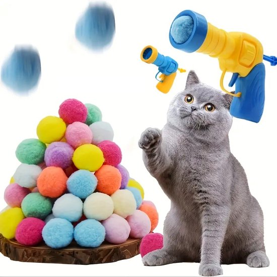 Pistolet de tir à balle Chats avec 20 balles - jouets pour chats - jouets pour animaux - jouets interactifs pour chats - Balles de tir - speelgoed pour chats - speelgoed Chats - speelgoed pour chatons