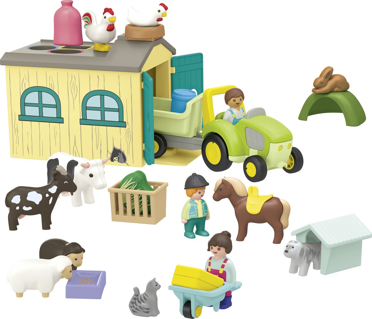 PLAYMOBIL Junior PROMO: Boerderijavontuur met tractor, aanhanger en dieren vrienden - 71656 — afbeelding 3