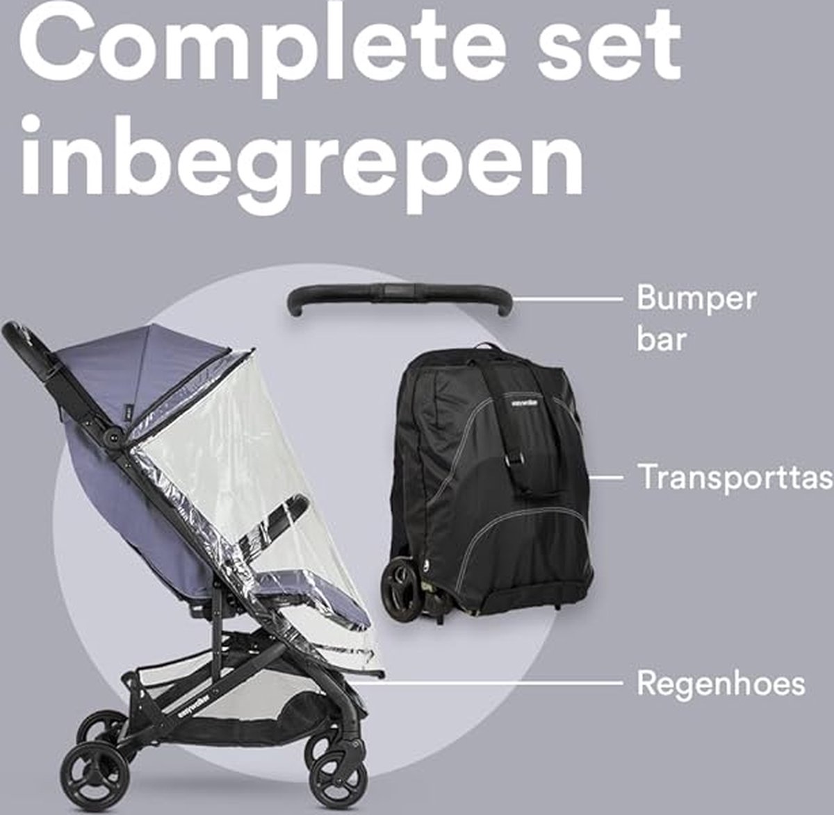 Equivera Reisbuggy - Plooibuggy - Compacte Buggy - Reis Buggy - Kinderwagen - Must Have Voor Op Reis!
