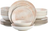 Bol.com Lite-Body Serviesset Hermes - Wit Peach - 6 persoons - 24 delig - Bordenset - Ontbijtborden - Dinerborden - Kommen - Ser... aanbieding