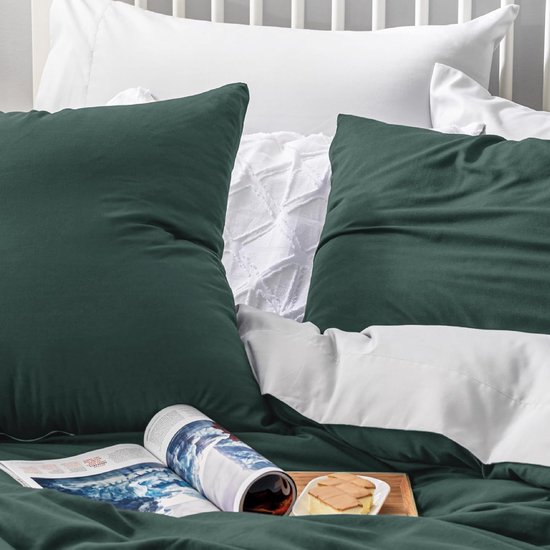Soifox Beddengoed 220 X 240 Cm, Groen, Beddengoedset Van Microvezel Strijkvrij En Kreukvrij Dekbedovertrek Cm Set Met Kussensloop 80 Set 2 Ritssluiting 662171635