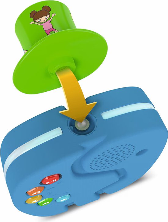 Technifant- voor kinderen een Draagbare MP3- Muziekspeler/Radio + nachtlampje met ontspannende muziek en WhiteNoise met Afspeelbare Audio-inhoud en Verwisselbare Hoed, Bluetooth, Batterij (Geen internet of abonnent nodig) Blauwe Olifant — afbeelding 2
