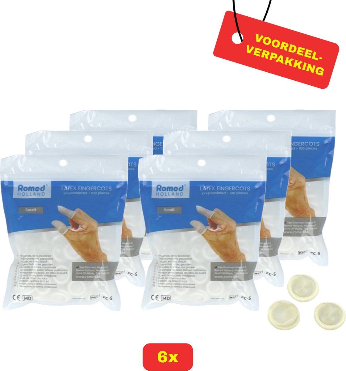 Goedkoopste 12x Romed Vingercondooms Latex S - 12x 100 stuks - Voordeelverpakking!