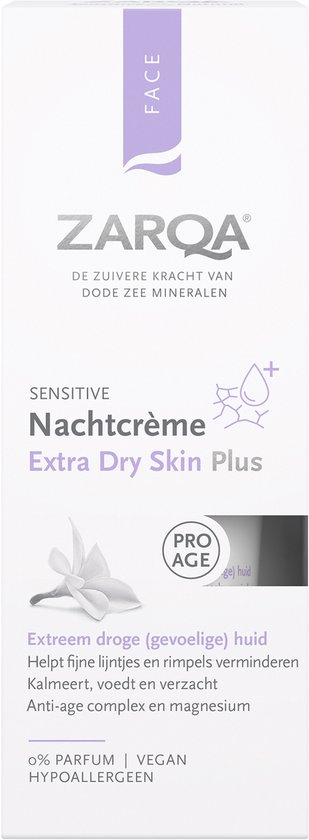 Zarqa Sensitive Nachtcrème Extra Dry Plus 0% Parfum