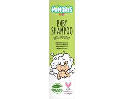 Minoris Baby Haar- en Lichaamsshampoo | Biologische & Natuurlijke Inhoud, Prikvrij, Ultra-Zacht, Dermatologisch Getest, Vrij van Sulfaten & Parabenen, Vegan, pH 5.5, Behandeling van Berg bij Pasgeborenen, 400 ml