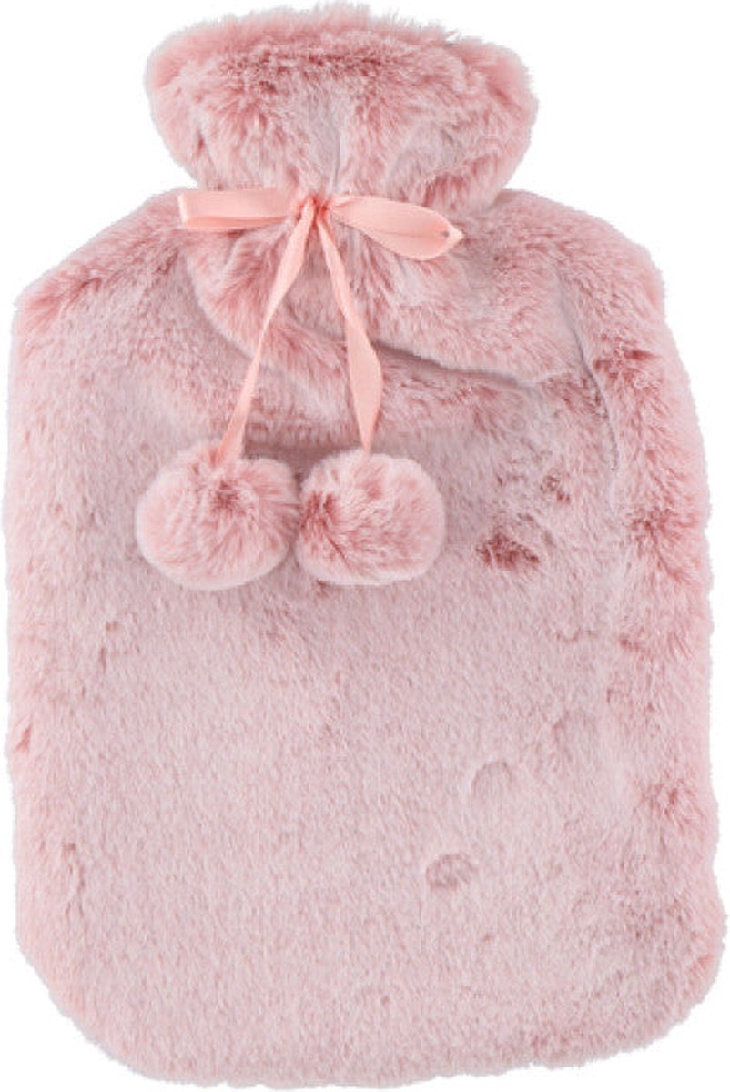 Goedkoopste STEGGER - WarmwaterKruik - Kruik - Pluche overtrek - Rubber - bedkruik - 2 liter - Roze