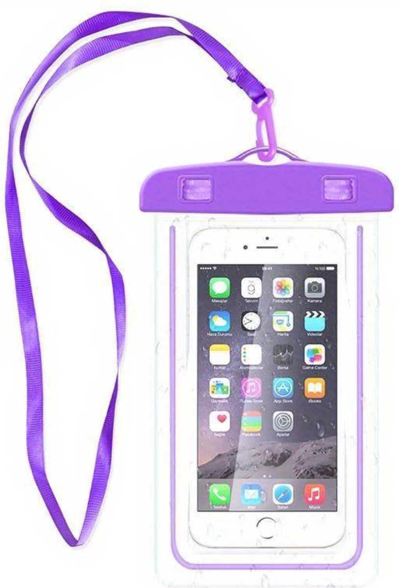 Nivard Waterdichte Telefoonhoesjes - Waterdicht Telefoonzakje - Waterproof Festival Opbergtasje - Documententasje - Waterbestendig - Paars