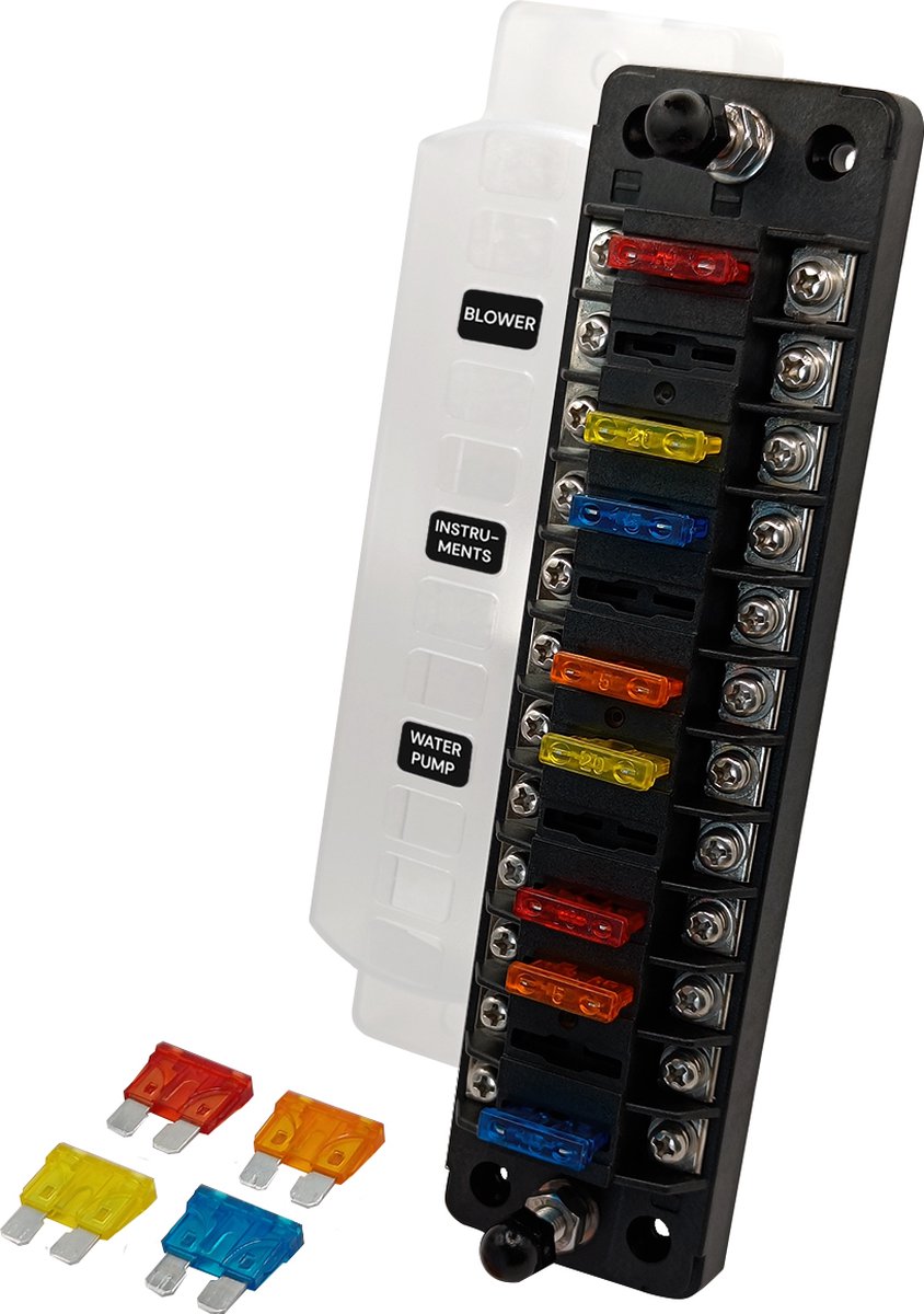 ProRide Steekzekeringhouder 12-polig - 12-32V - Max. 100A per blok Max. 30A per circuit