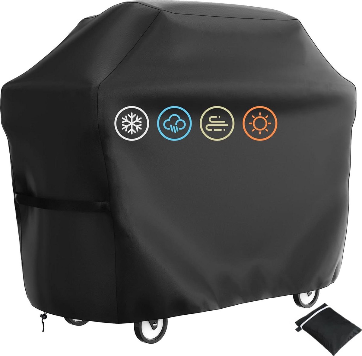 Beschermhoes voor gasgrill met trekkoord 210D Oxford-doek scheurvast en afwasbaar robuust en zwaar 145 x 61 x 117 cm BBQ hoes