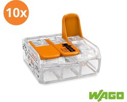 WAGO - Lasklem Set 10 Stuks - 3 Polig met Klemmetjes - Oranje