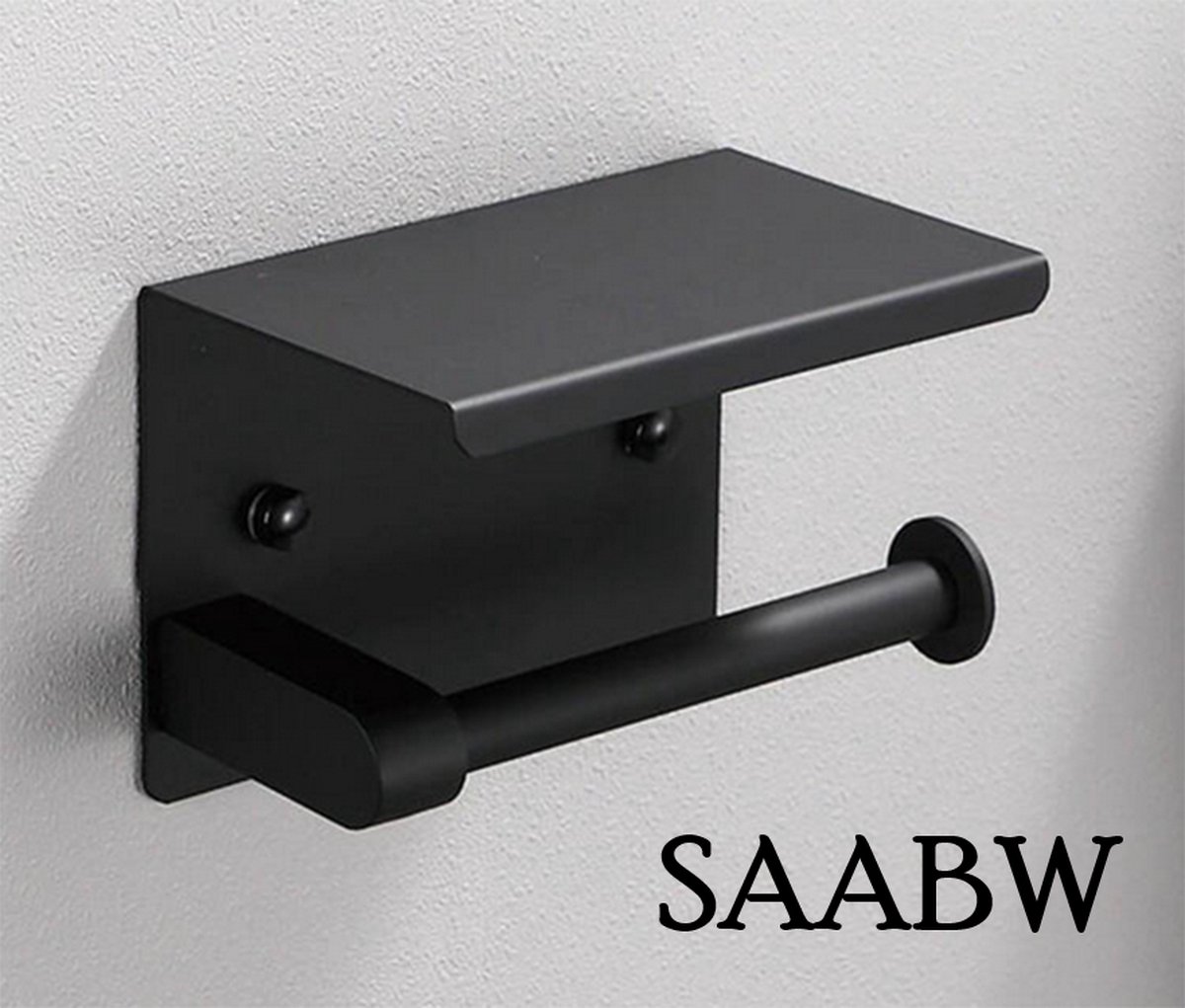 Moderne stalen toiletrolhouder met ingebouwd telefoonrek - 58719