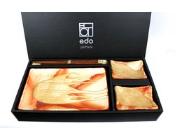 Edo Japan - Hanabi - Japans Sushi Servies Set - 6-Delig - 2 Persoons - sterke kwaliteit - gemaakt in Japan