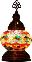 Oosterse mozaïek tafellamp top (Turkse lamp)  ø 13 cm rood/bont