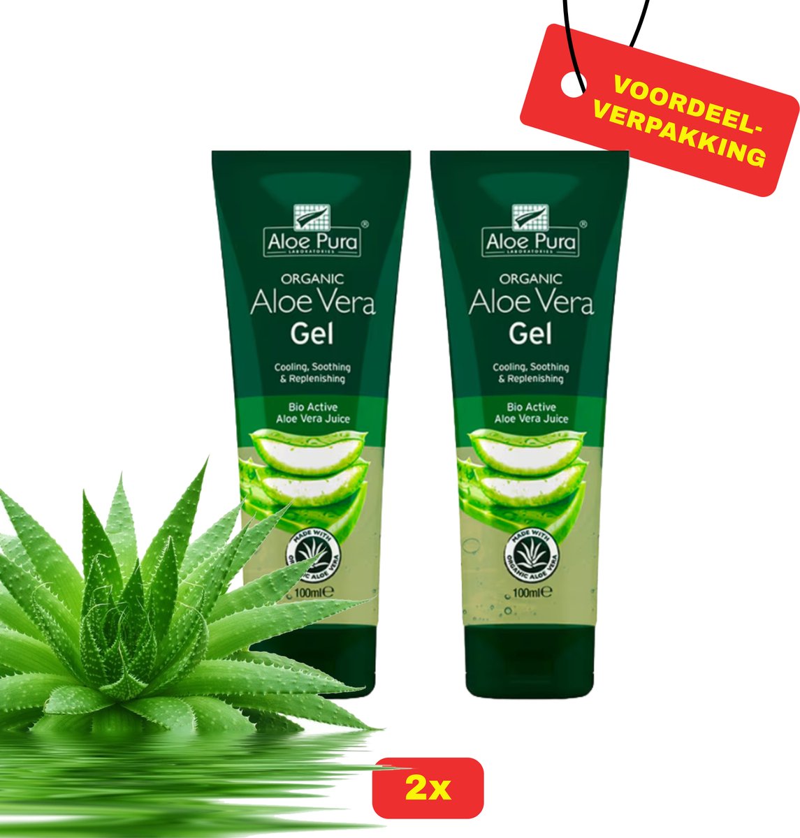 Goedkoopste 2 x Aloe Pura Aloe Vera Gel 100ml - Voordeelverpakking