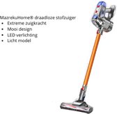 Bol.com MazrekuHome® Stofzuiger zonder zak - Stofzuiger draadloos - Krachtige zuigkracht met dual motor en LED verlichting aanbieding