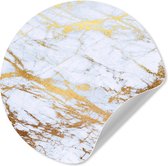 WallCircle® - Cercle de papier peint 120x120 cm - Stickers muraux effet marbre - Or - Wit - Luxe - Aspect marbre - Glitter - Cercle mural salon - Cercle mural chambre - Décoration murale autocollante - Accessoires de Décoration murale XXL