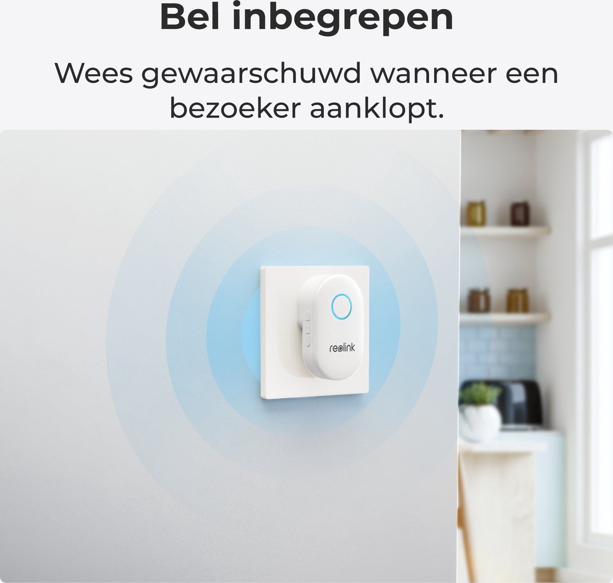 Afbeelding 3 van Reolink 2K WiFi Video Deurbel, Groothoek van Kop tot Teen, Draadloos met Camera, Zonder Abonnemen, Detectie Persoon/Verpakking, Tweewegaudio