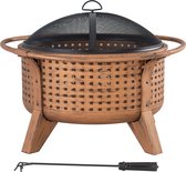 Bol.com Vuurkorf bronze Ø76cm incl. afdekking met vuurhaak aanbieding