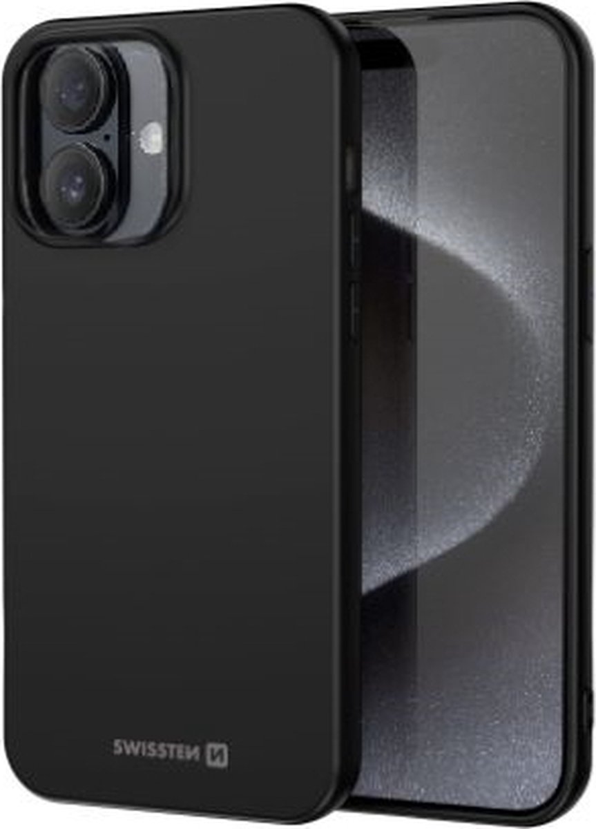Swissten Soft Joy Hoesje - Geschikt voor iPhone 16 - Zwart