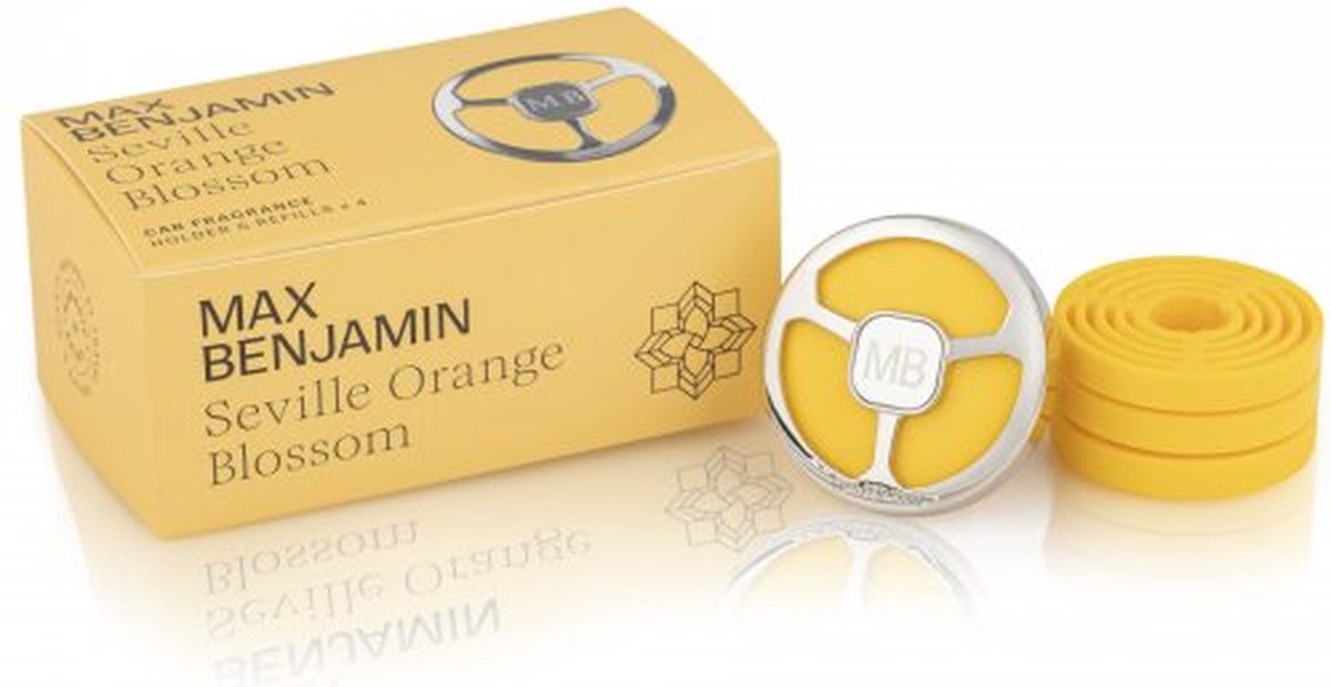 Max Benjamin Autoparfum met 4 Navullingen Cadeauset - Seville Orange Blossom