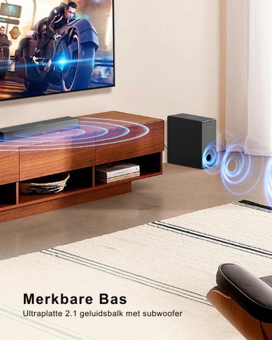 Luxe Soundbar - Voor TV - Bluetooth 5.3 - Soundbar met Ingebouwde Subwoofer - Complete Set - Draadloos - Surround Set Home Cinema - Zwart van Luxe — afbeelding 3